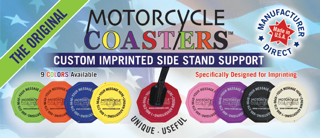 Motorcycle Coasters® Custom Imprinted Side Stand Support